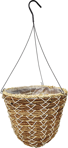 14 x 15 Inch Rattan Round Braided Hive 4 Strand Hanger – 15 per case - Hanging Baskets